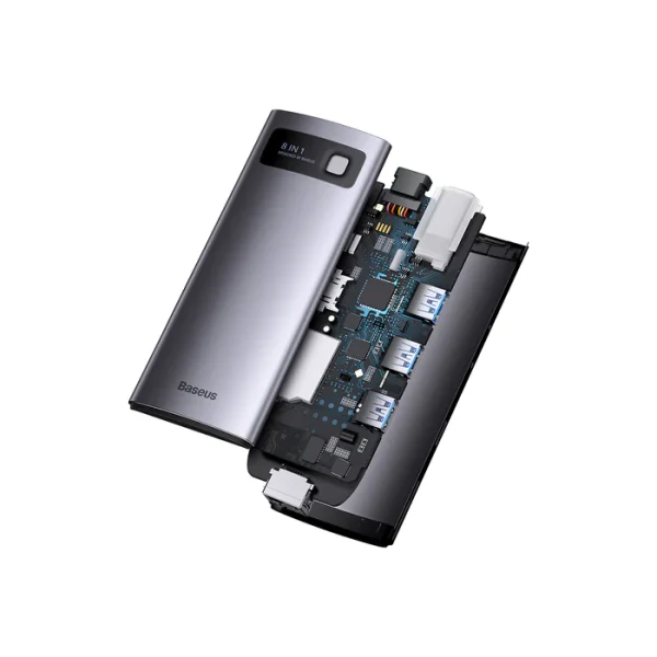 Baseus Joystar 8 in 1 USB-C Hub Adapter - Gray - Image 2