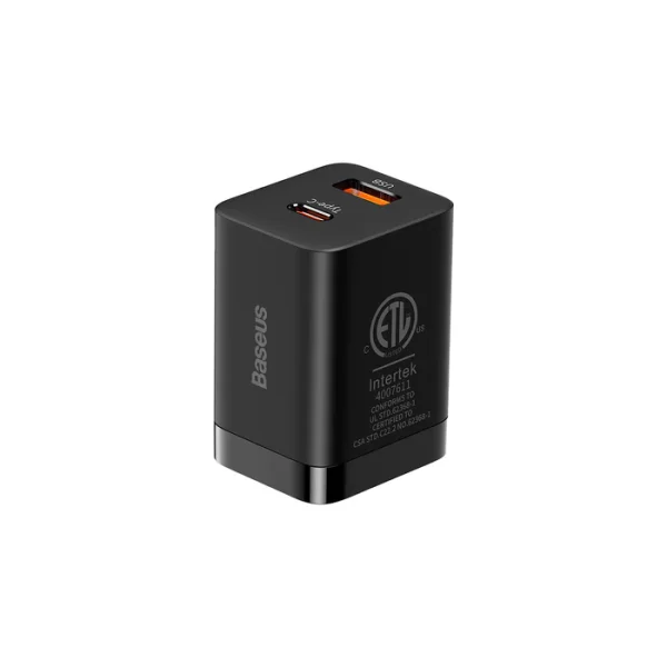 Baseus Super Si Pro Quick Charger C+U 30W CN - Black - Image 1