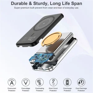 Choetech MagSafe Magnetic 10W 5000 mAh Mini Power Bank - B655 - Silver - GC - Image 2