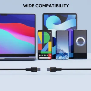 Aukey Circlet 60w 1M Nylon Braided Usb-C to Usb C Cable - CB-NCC1 - Image 2