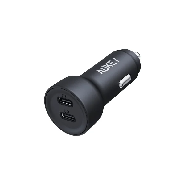 CC-Y23-SQUARE-1 Aukey Enduro Dual 65W 2-Port Usb-C Car Charger - CC-Y23 - Image 1