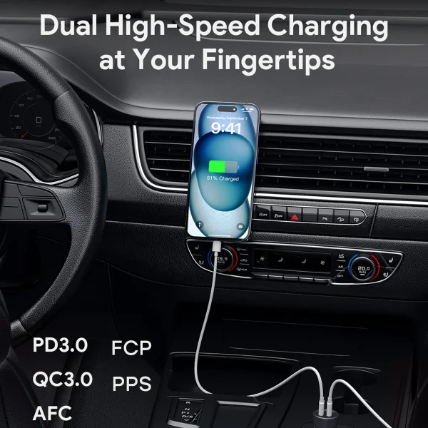 Aukey Enduro Dual 65W 2-Port Usb-C Car Charger - CC-Y23 - Image 7