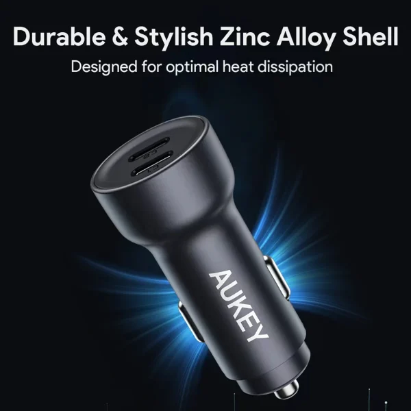 Aukey Enduro Dual 65W 2-Port Usb-C Car Charger - CC-Y23 - Image 3