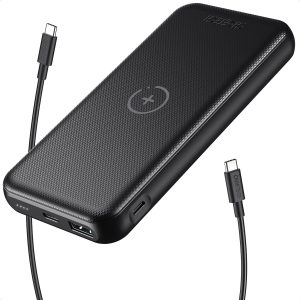 Choetech 10000mAh PD20W Fast Charging Power Bank With Qi 10W Wireless Charger+ 0.5M Type C to C Cable - Black - B650 - GC