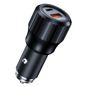 Choetech 63W Dual USB-C 45W + 18W  Fast Car Charger - Black - TC0010 - GC - Image 3