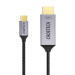 Choetech USB Type C to HDMI V2.0 Cable 4K @ 60Hz Aluminum Braided 1.8M - Silver Grey - XCH-1804BK - GC