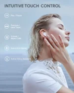 Aukey Move Air True Wireless Earbuds with 13mm Driver 20-hour Battery Life Bluetooth 5.3 chipset - EP-M2 - White - Image 4