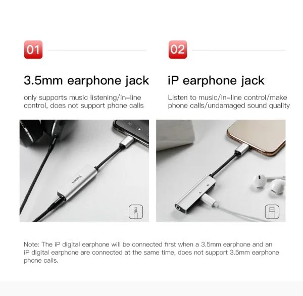 H384e8b9581684a539474564756448996S Baseus L52 iPhone To Dual iPhone + 3.5mm Jack Converter - Black - Image 3