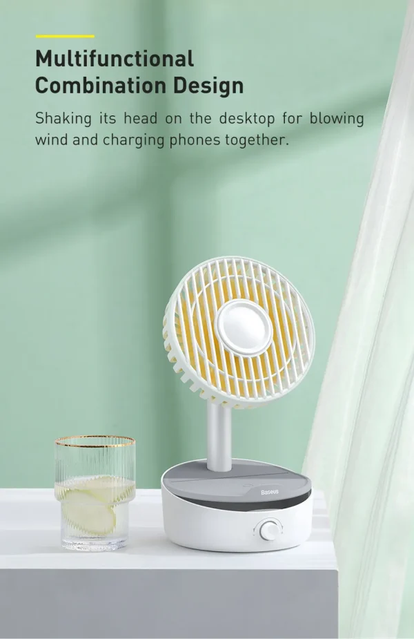 Baseus 10W Wireless Charger With Fan Charging Adapter And Cable Included - Image 2