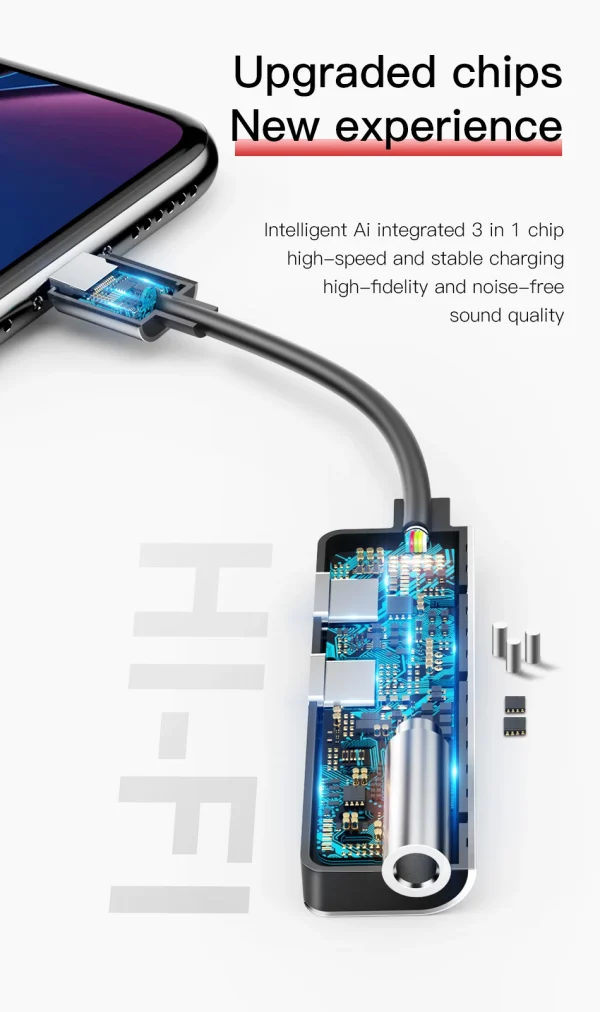 Hd60b4097ea6e449ea969b060802c4ee1w Baseus L52 iPhone To Dual iPhone + 3.5mm Jack Converter - Black - Image 2