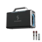 Sounarc K2 200W Karaoke Party Speaker with Dynamic 2.2 Channel System, 2 Wireless Mics included - Black