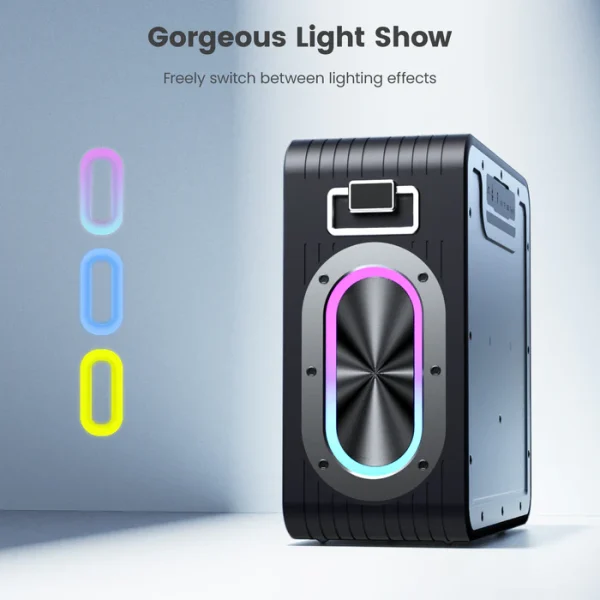 Light_aa0690da-8ef1-425b-88bf-c8ec8958d7b0 Sounarc A3 Pro 160W Karaoke Party Speaker with 4 Driver Units, Supports 2 Wireless Microphones - Black - Image 9
