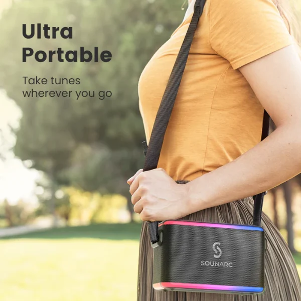 Sounarc A1 80W Karaoke Party Speaker with 2 Full Range Speakers, 2 Wireless Mic & Wired Mic Input - Black - Image 16