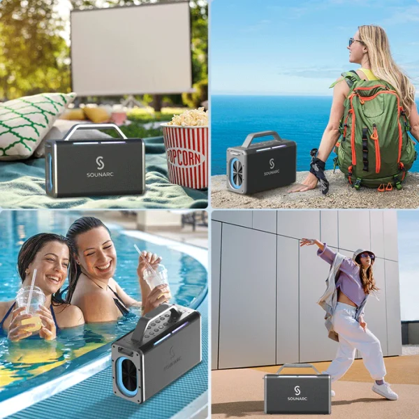 Scene Sounarc K2 200W Karaoke Party Speaker with Dynamic 2.2 Channel System, 2 Wireless Mics included - Black - Image 4