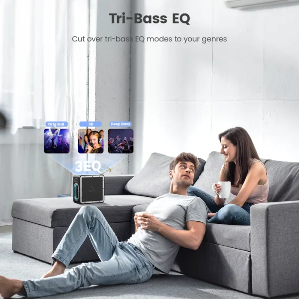 Tri-bassEQ Sounarc A3 Pro 160W Karaoke Party Speaker with 4 Driver Units, Supports 2 Wireless Microphones - Black - Image 8