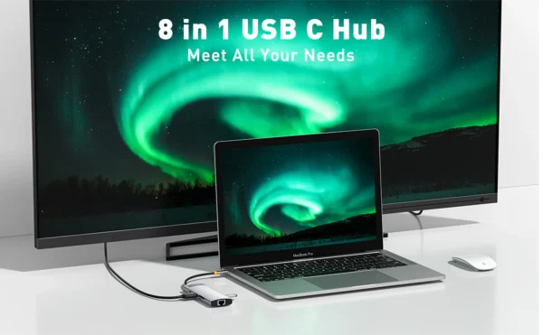 Baseus Joystar 8 in 1 USB-C Hub Adapter - Gray - Image 3