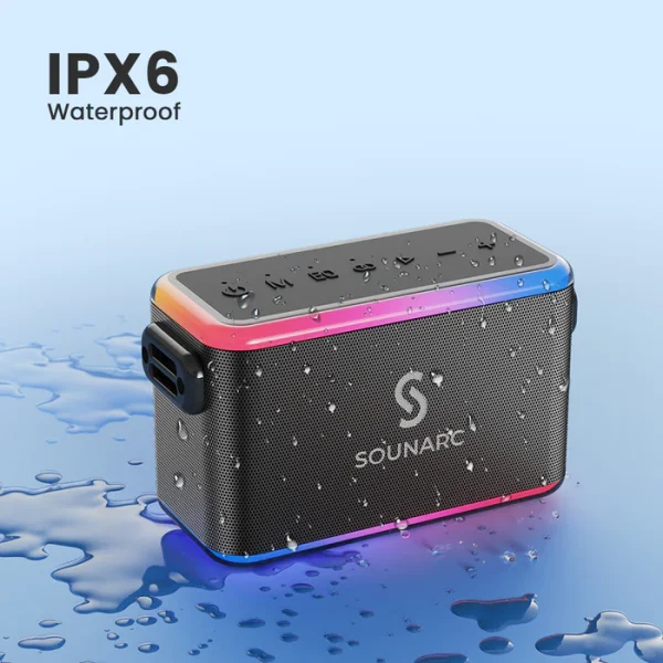 Sounarc A1 80W Karaoke Party Speaker with 2 Full Range Speakers, 2 Wireless Mic & Wired Mic Input - Black - Image 14