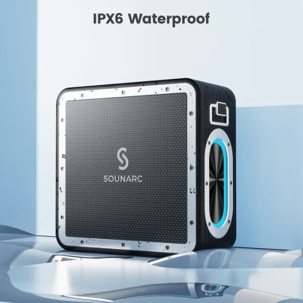 Waterproof_091482d5-419b-49c9-b81b-0a010646385a Sounarc A3 Pro 160W Karaoke Party Speaker with 4 Driver Units, Supports 2 Wireless Microphones - Black - Image 3