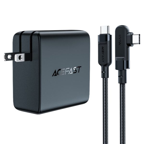 Acefast A39 PD100W GaN 3*USB-C+USB-A charger set US - Black - Image 5