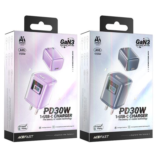 Acefast A55 Sparkling Series PD30W GaN USB-C charger US - Black - Image 4