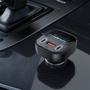 Acefast B5 101W 2C+A Metal Car Charger With OLED Smart Display - Black - Image 7
