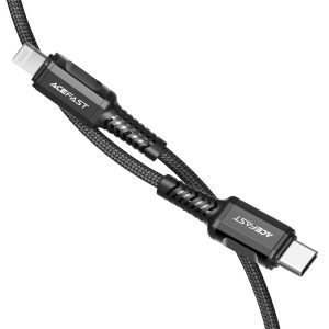 Acefast C1-01 type c cable to Lightning Aluminum Alloy Charging Data Cable 1.2M - Black USB C to Lightning Cable for iPhones, iPads & more. Best Price in Pakistan.