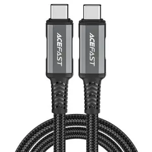 Acefast C1-09 USB-C to type c cable Aluminum Alloy Audio/Video Transmission Full-Featured Data Cable 1M - Black supports upto 240W of Charging. Ideal for High Capacity Laptops, MacBooks, iPads & iPhones. Best Price in Pakistan.
