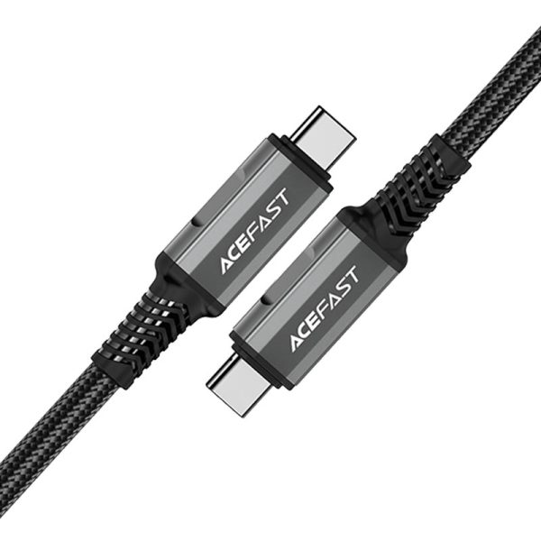 acefast-c1-09-usbc-to-usbc-audio-video-transmission-data-cable-connectors Acefast 240W PD 3.1 USB 4 USB C to USB C Audio/Video High Speed Transmission 40Gbps Data Cable 1M - 3.2 Feet - Black - C1-09 - Image 4