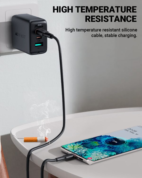 Acefast C2-03 USB-C to USB-C Zinc Alloy Silicone Charging Data Cable 1.2M - Black - Image 3