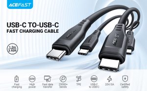 Acefast 60W High Power Fast Charging USB-C to USB-C TPE Data Cable - 1.2M - 3.9 feet - White - C3-03 - Image 6