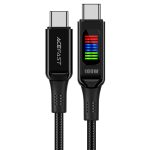 Acefast C7-03 USB-C to USB-C Zinc Alloy Charging Data Cable With Display 1.2M - Black