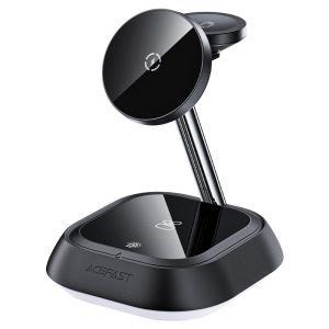 Acefast E16 desktop 3-in-1 Wireless charger and Holder - Black with upto 15W of Power for Phone Charging, 3W for AirPods Charging & 2.5W for Apple Watch Charging. Best Price in Pakistan.