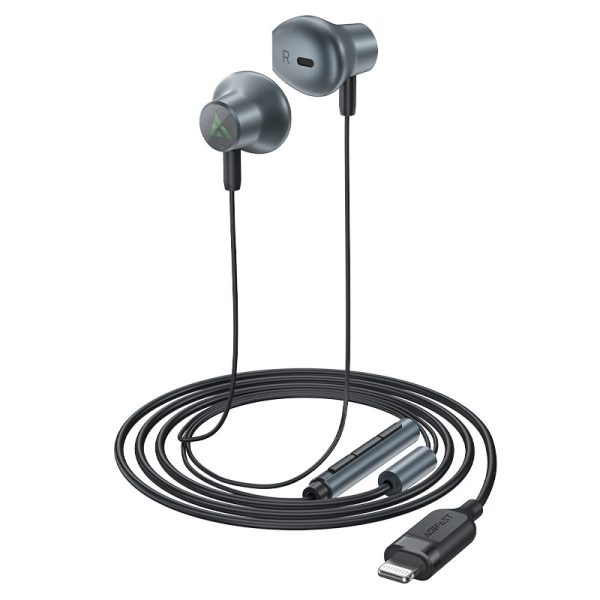 Acefast L1 Wired Earphones For Lightning 1.2M - Black - Image 4