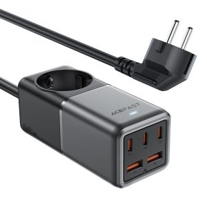 Acefast Z2 PD75W GaN 3*USB-C+2*USB-A Desktop Charging Adapter EU - Black best price in Pakistan. Built in Socket which is rated at 4000W / 16A Max while the Three USB C Ports & 2 USB A Ports Charge at the best charging. Brings Technology of PPS for Samsung, PD 3.0 for iPhone Charging & QC 4.0 for Fast Charging Android Phones.