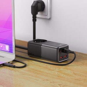 Acefast Z2 PD75W GaN 3*USB-C+2*USB-A Desktop Charging Adapter EU - Black - Image 2