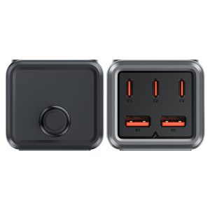 Acefast Z2 PD75W GaN 3*USB-C+2*USB-A Desktop Charging Adapter EU - Black - Image 3