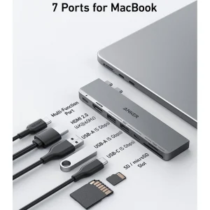 Anker 547 Type-C Hub 7 In 2 For Macbook - Black - A8354HA1 - Image 2
