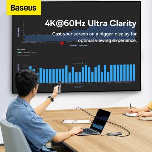 Baseus StarJoy 6-Port Type-C HUB Adapter - Gray - Image 7