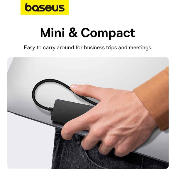 Baseus UltraJoy Series 4-Port HUB Lite USBA to 4 USB3.0 - Black - Image 6