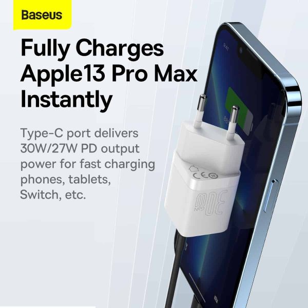 Baseus GaN3 Fast Charger 1C 30W EU - White - Image 7