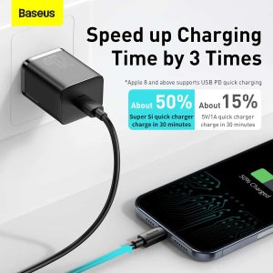 Baseus Super Si Quick Charger 1C 20W Cn - Black - Image 6
