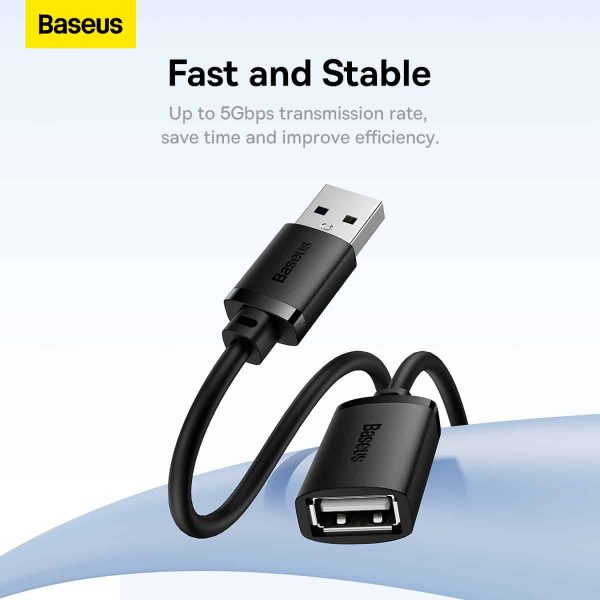 Baseus AirJoy Series USB3.0 Extension Cable 0.5M - Black - Image 7