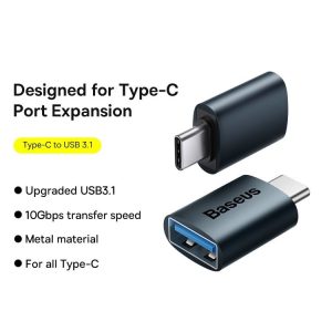 Baseus Ingenuity Mini OTG Adaptor Type-C to USB-A 3.1 - Black - Image 5