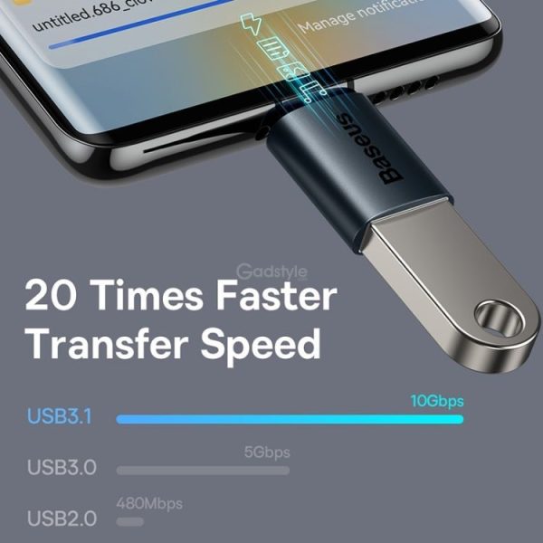 Baseus Ingenuity Mini OTG Adaptor Type-C to USB-A 3.1 - Black - Image 4