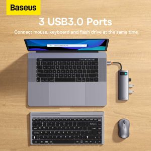 Baseus StarJoy 6-Port Type-C HUB Adapter - Gray - Image 6