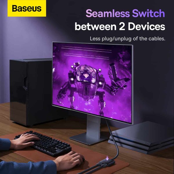 Baseus AirJoy Series 2-in-1 Bidirectional HDMI Switch - Black - Image 5