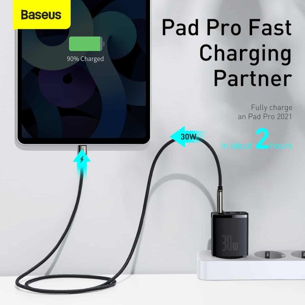 Baseus Compact Quick Charger 2U+C 30W - Black - Image 5