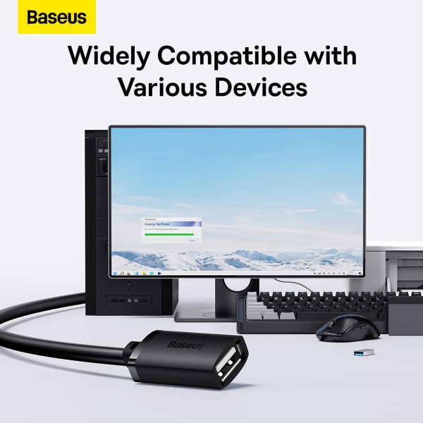 Baseus AirJoy Series USB3.0 Extension Cable 0.5M - Black - Image 5