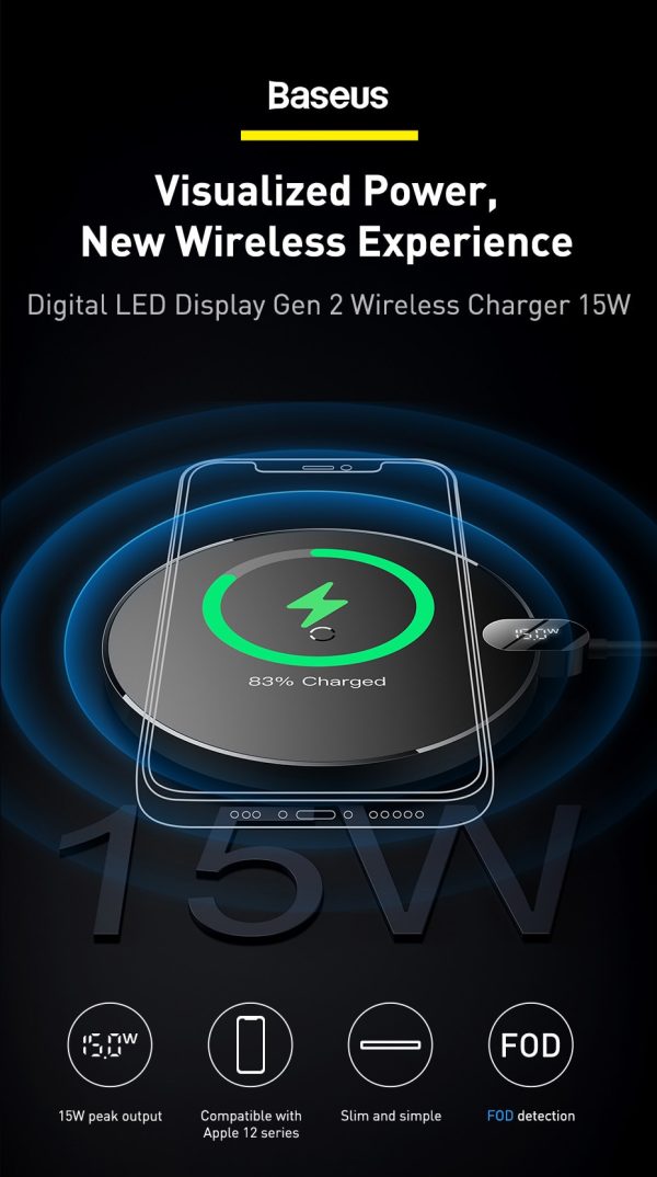 descriptionimage0H713514f049f24f80991c83384f29601aV Baseus LED Digital Display 15W Wireless Charger – White - Image 7