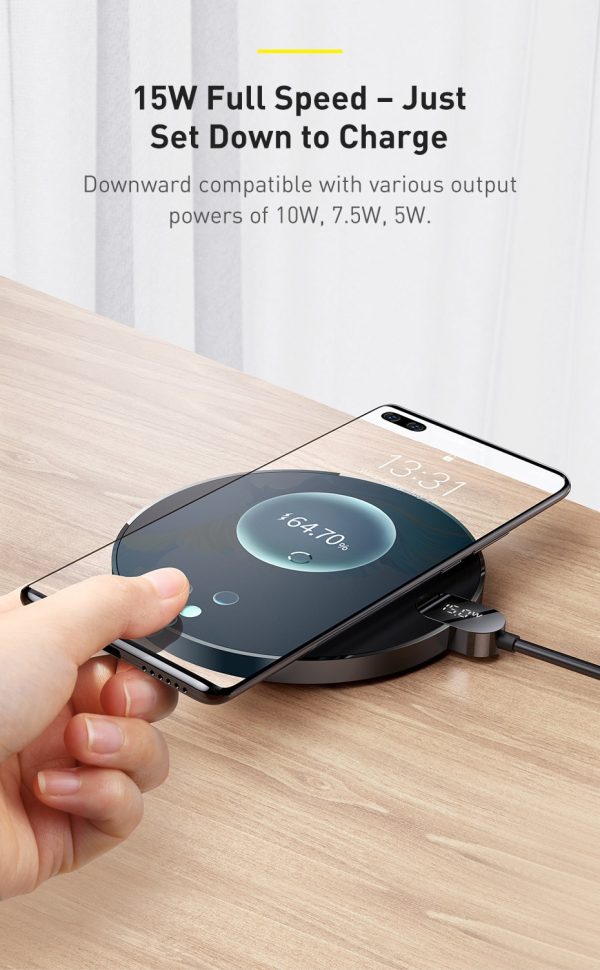 descriptionimage2Hff67ae66dd3543929025a25876e31dc1N Baseus LED Digital Display 15W Wireless Charger – White - Image 5